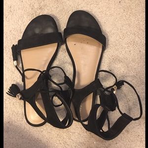 Black tie up sandals